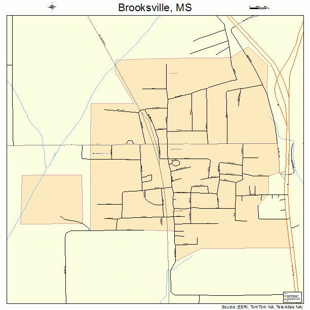 Brooksville, MS street map
