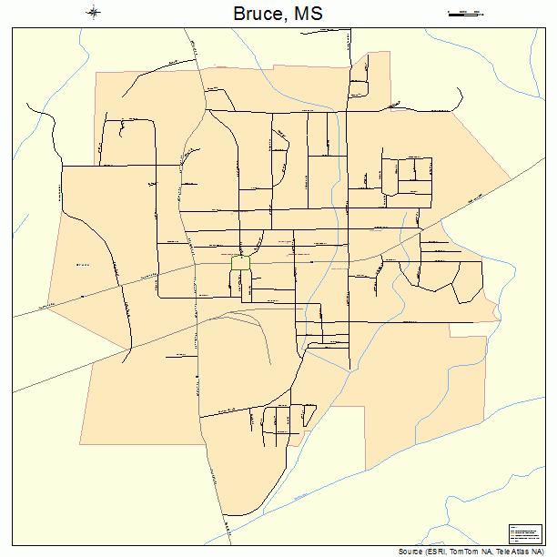 Bruce, MS street map