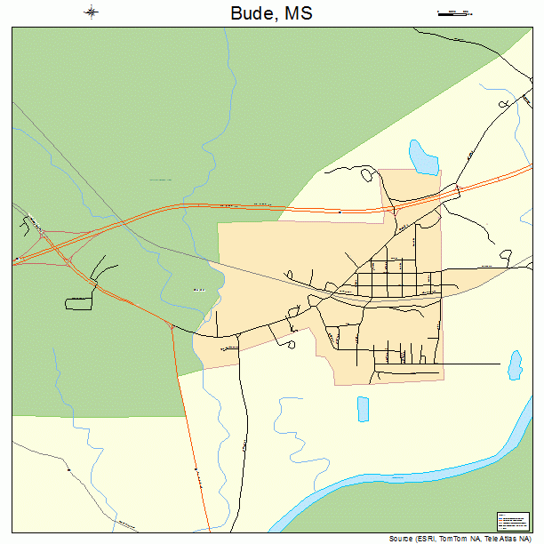 Bude, MS street map