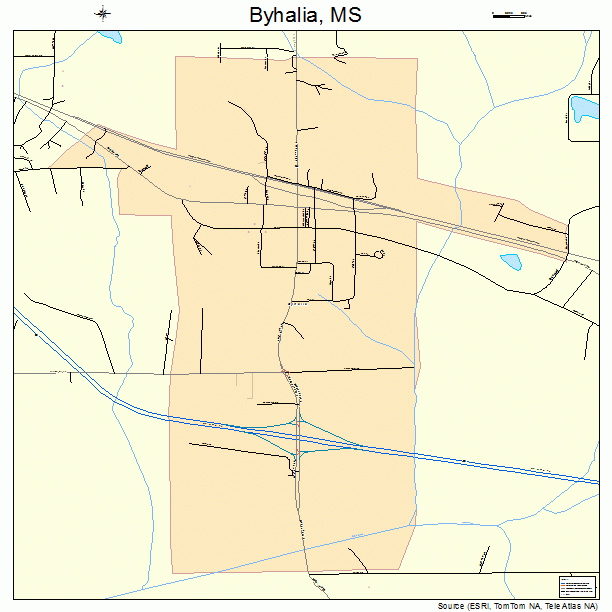 Byhalia, MS street map
