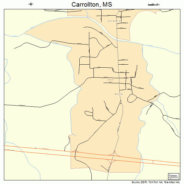 Carrollton, MS street map