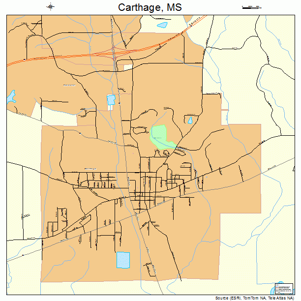 Carthage, MS street map