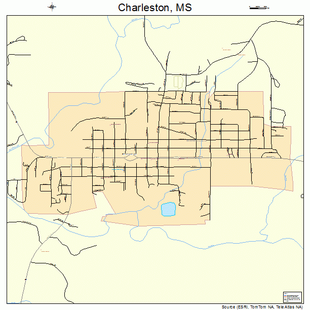 Charleston, MS street map