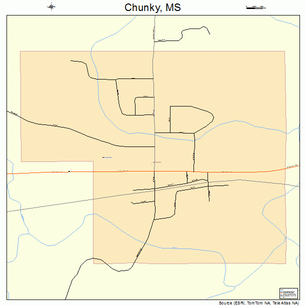 Chunky, MS street map