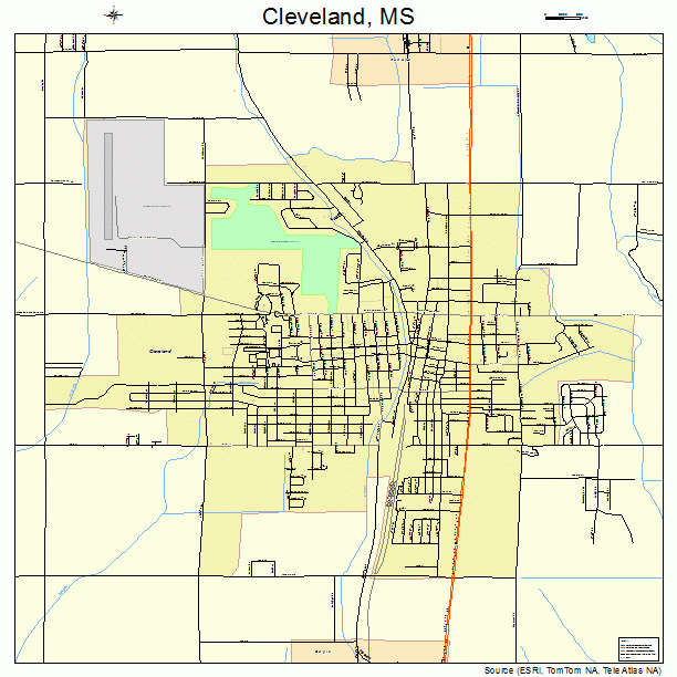 Cleveland, MS street map