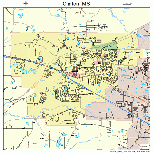 Clinton, MS street map