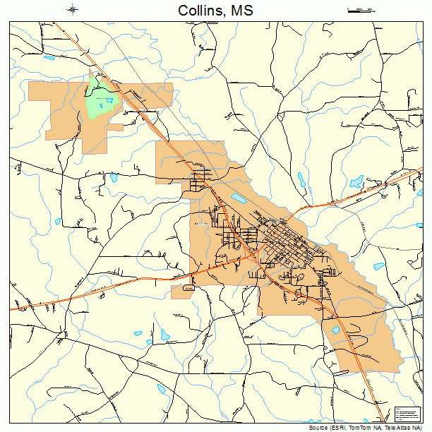 Collins, MS street map