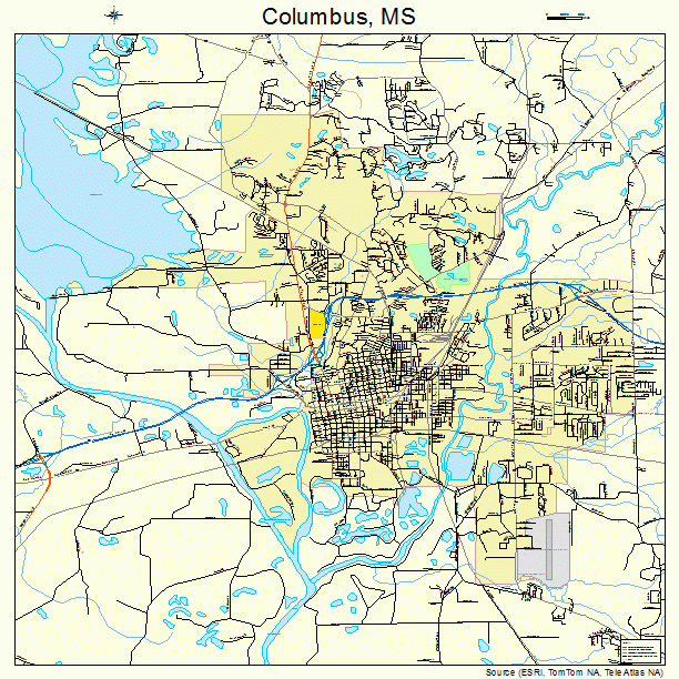 Columbus, MS street map