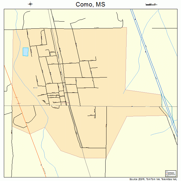 Como, MS street map