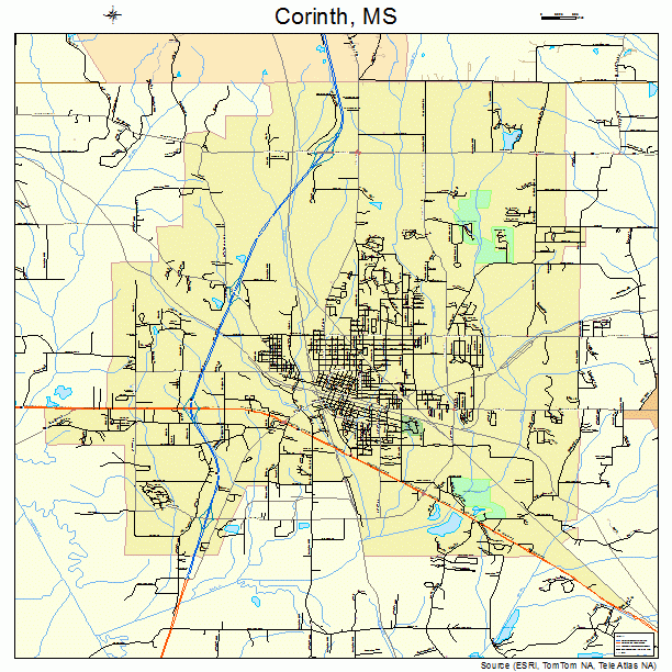 Corinth Mississippi Street Map 2815700