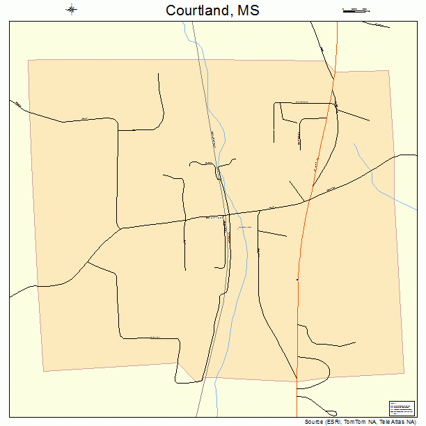 Courtland, MS street map