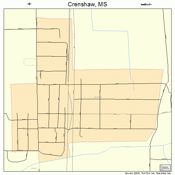 Crenshaw, MS street map