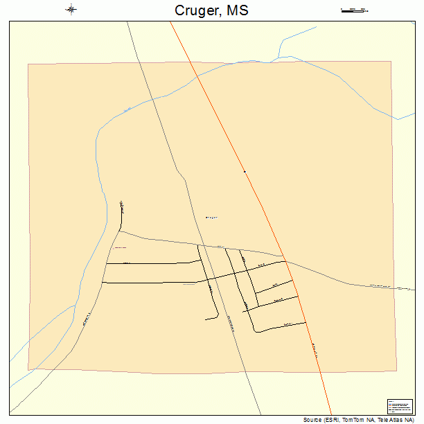 Cruger, MS street map