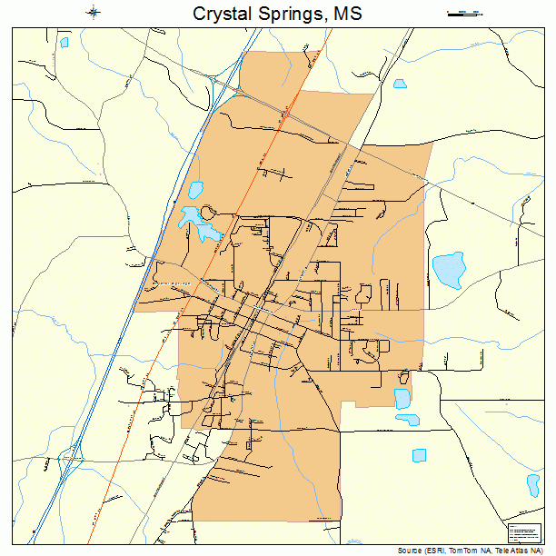 Crystal Springs, MS street map