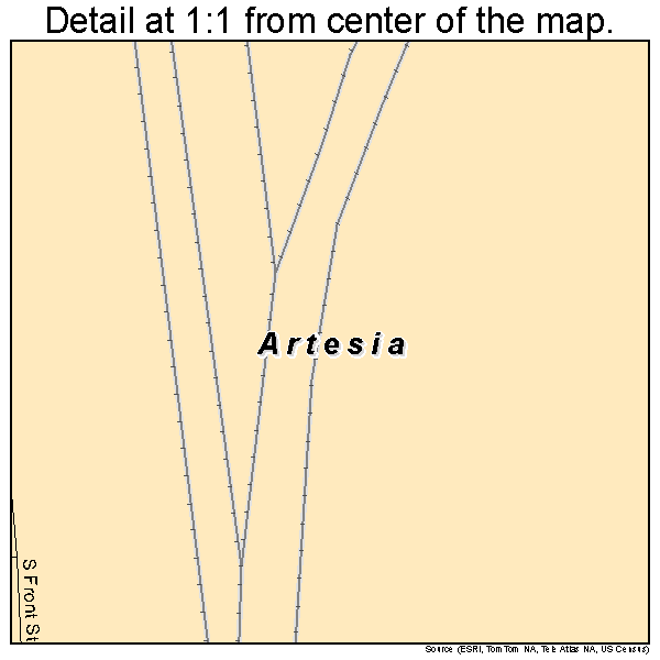 Artesia, Mississippi road map detail