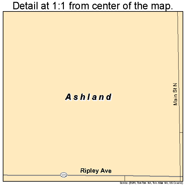 Ashland, Mississippi road map detail