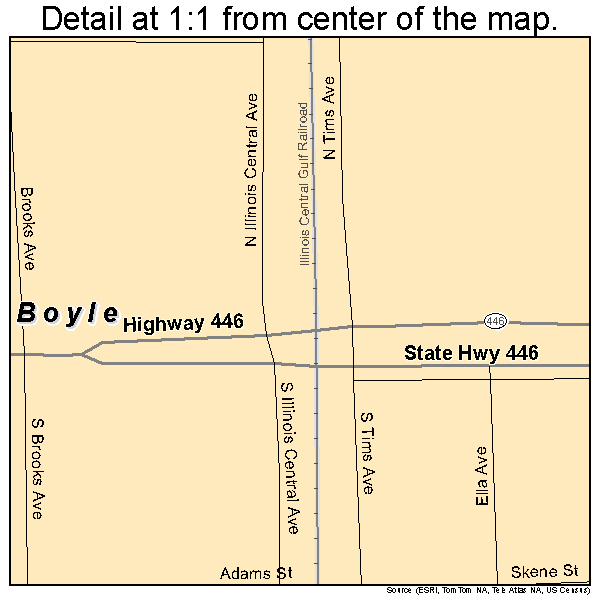 Boyle, Mississippi road map detail