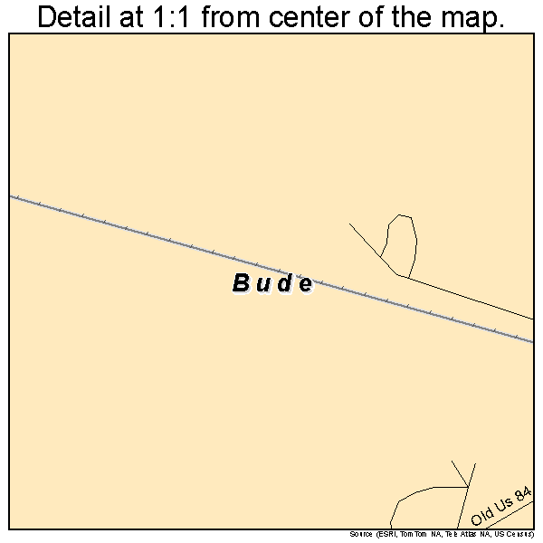 Bude, Mississippi road map detail