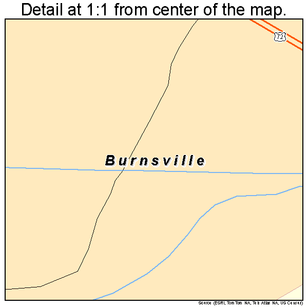 Burnsville, Mississippi road map detail