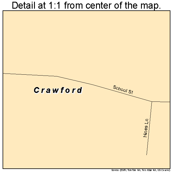 Crawford, Mississippi road map detail