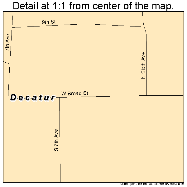Decatur, Mississippi road map detail