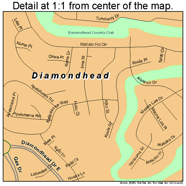Diamondhead, Mississippi road map detail