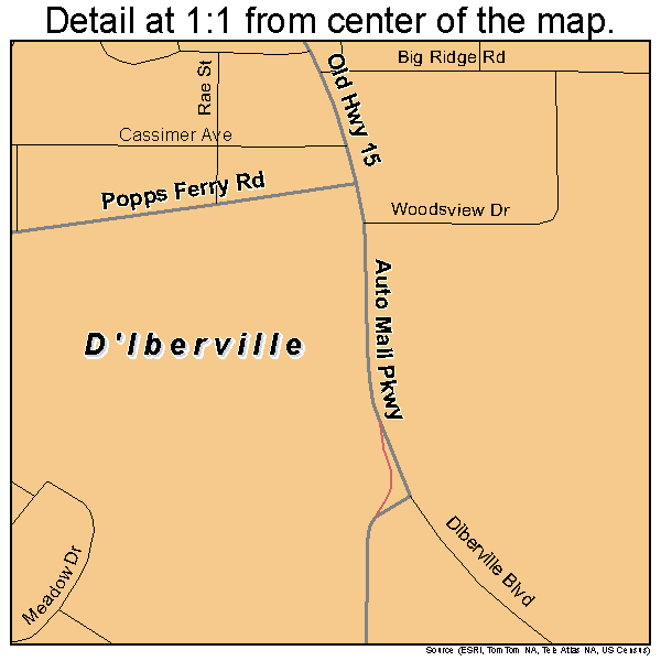 D'Iberville, Mississippi road map detail