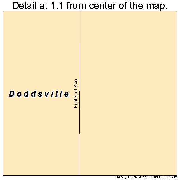 Doddsville, Mississippi road map detail