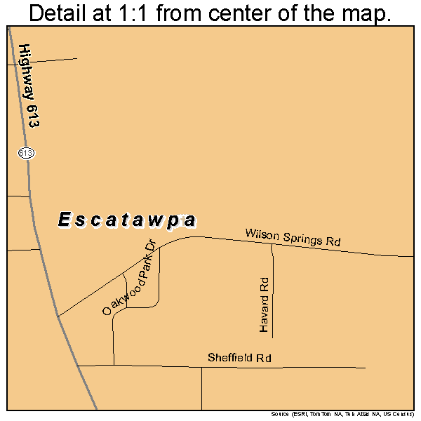 Escatawpa, Mississippi road map detail