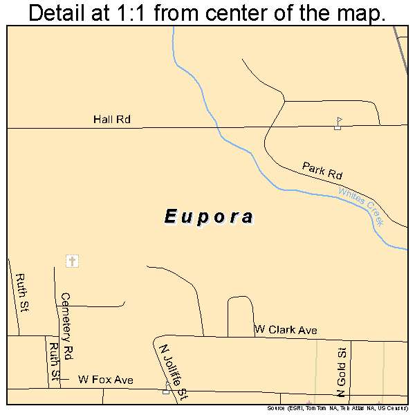 Eupora, Mississippi road map detail