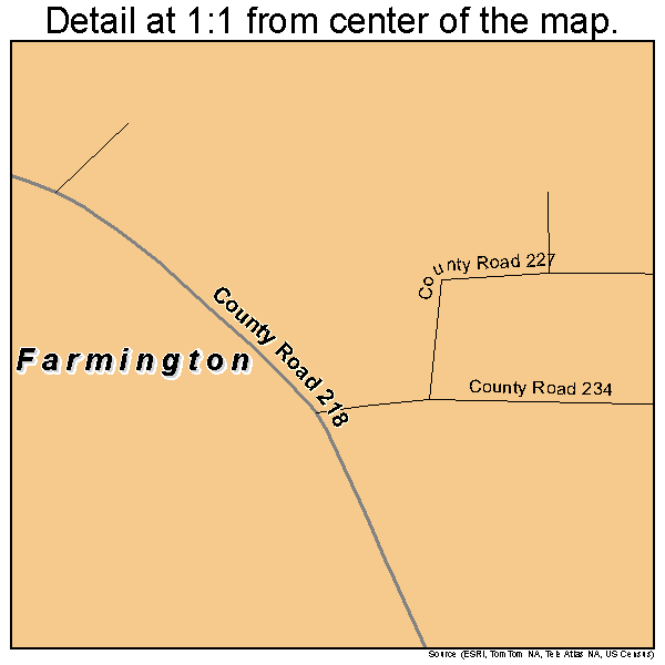 Farmington, Mississippi road map detail