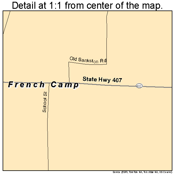 French Camp, Mississippi road map detail