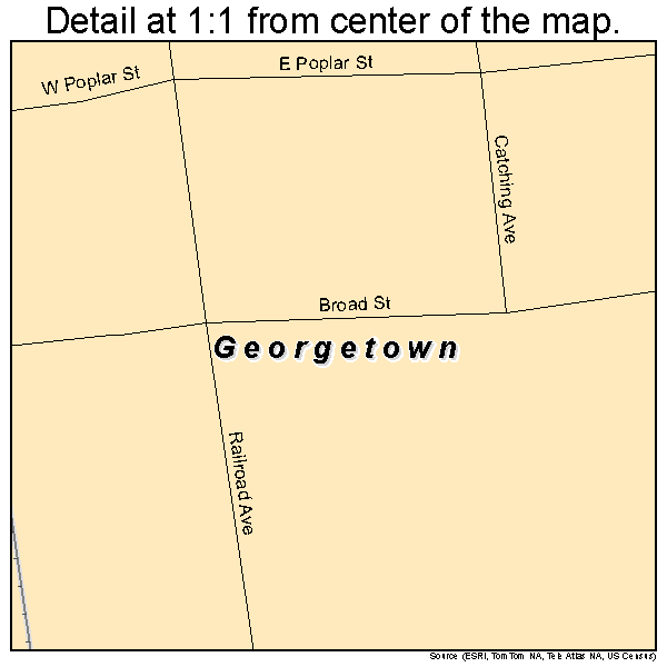 Georgetown, Mississippi road map detail