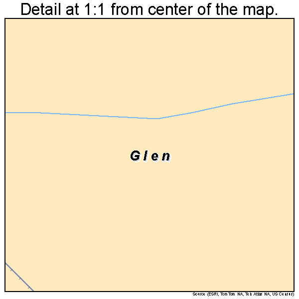 Glen, Mississippi road map detail