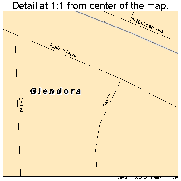 Glendora, Mississippi road map detail
