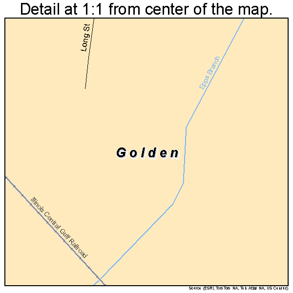 Golden, Mississippi road map detail