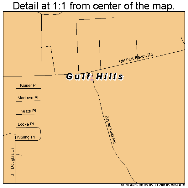 Gulf Hills, Mississippi road map detail