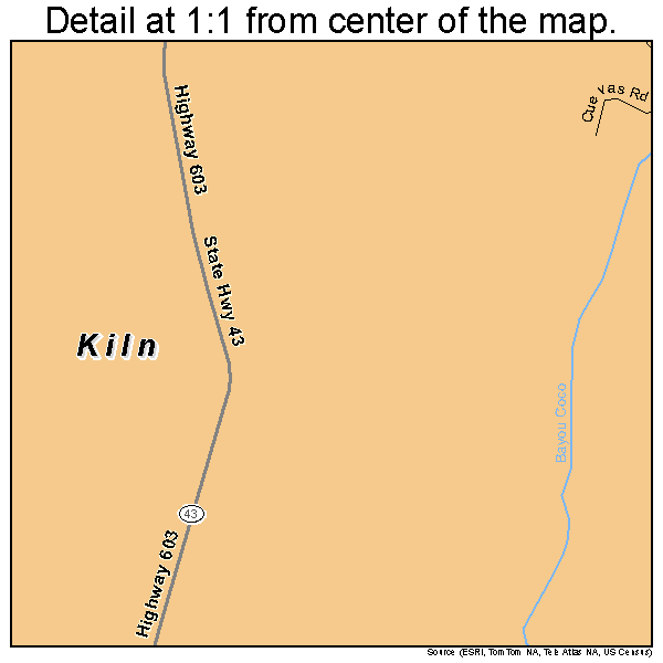 Kiln, Mississippi road map detail