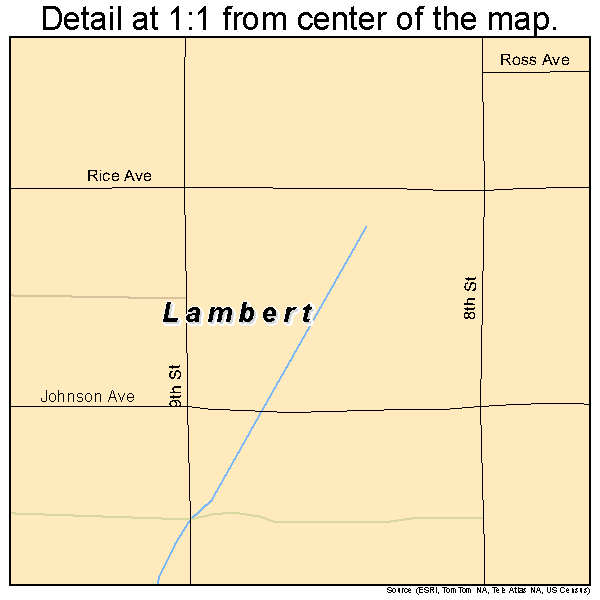 Lambert, Mississippi road map detail