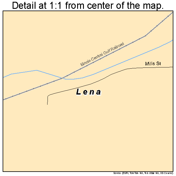 Lena, Mississippi road map detail
