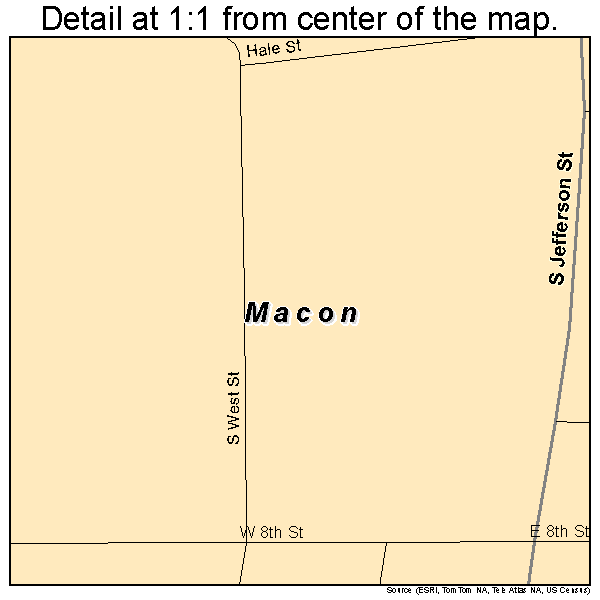 Macon, Mississippi road map detail