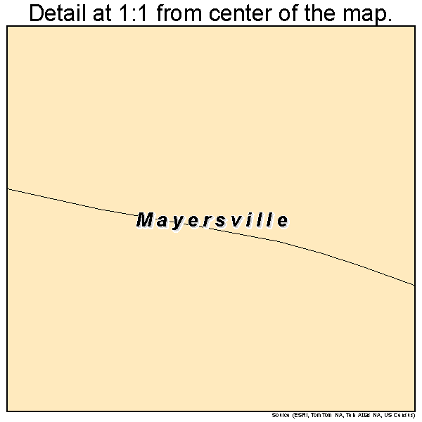 Mayersville, Mississippi road map detail