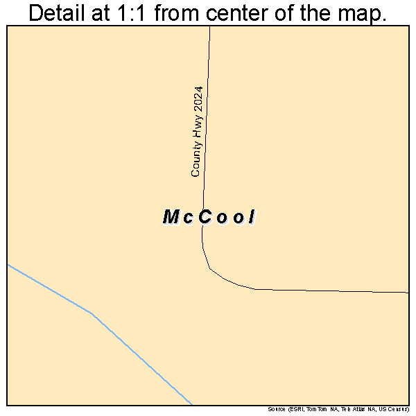 McCool, Mississippi road map detail