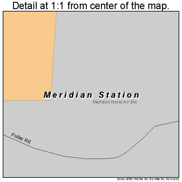 Meridian Station, Mississippi road map detail