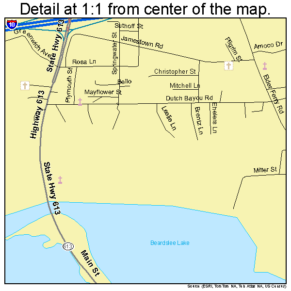 Moss Point, Mississippi road map detail