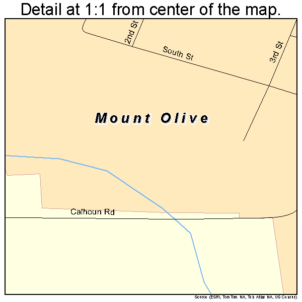 Mount Olive, Mississippi road map detail