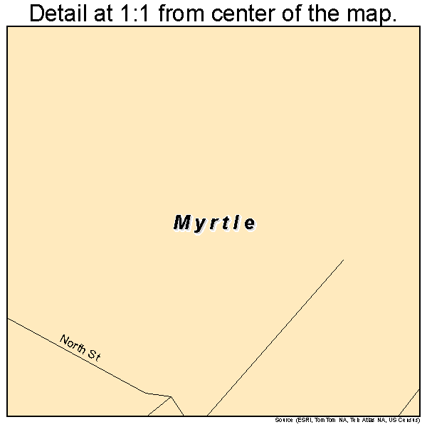 Myrtle, Mississippi road map detail