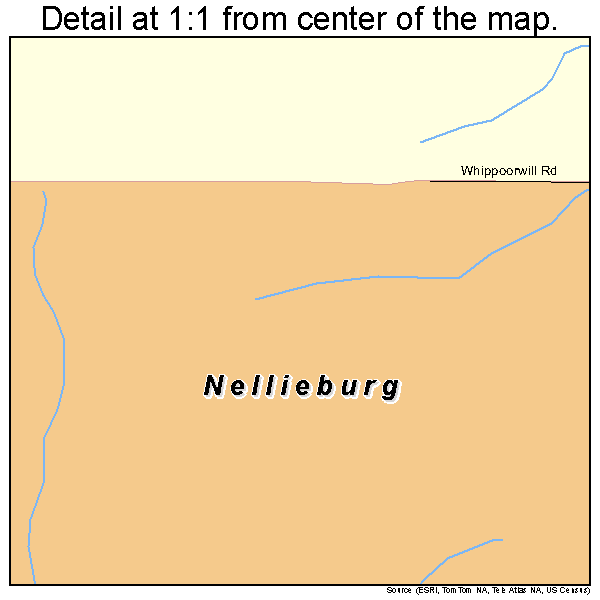 Nellieburg, Mississippi road map detail