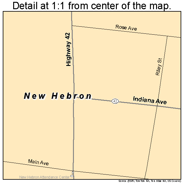 New Hebron, Mississippi road map detail