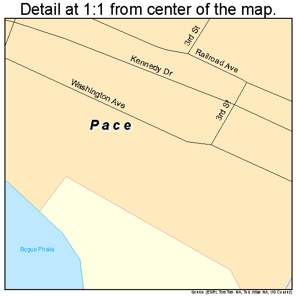 Pace, Mississippi road map detail